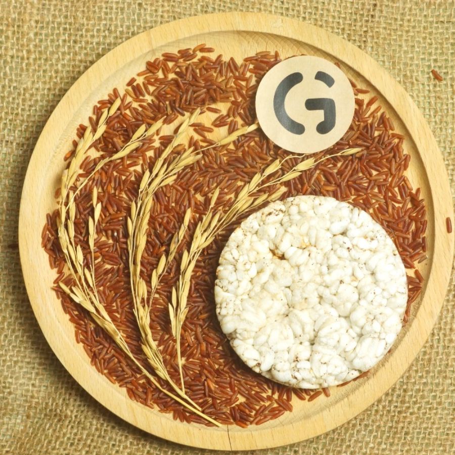Bánh gạo lứt nguyên hạt GUfoods (510g = 54 bánh) - Phù hợp ăn kiêng, Tập Gym, Eat clean