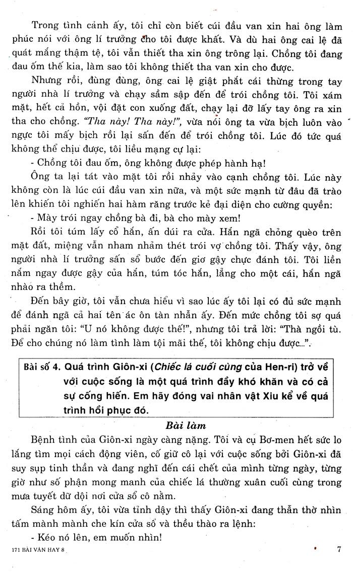 171 Bài Văn Hay Lớp 8 - Tái Bản