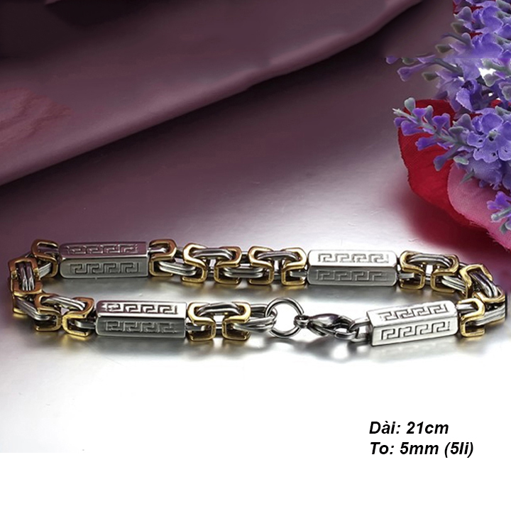 Lắc tay nam kiểu xích to 5li cá tính MVT058-2