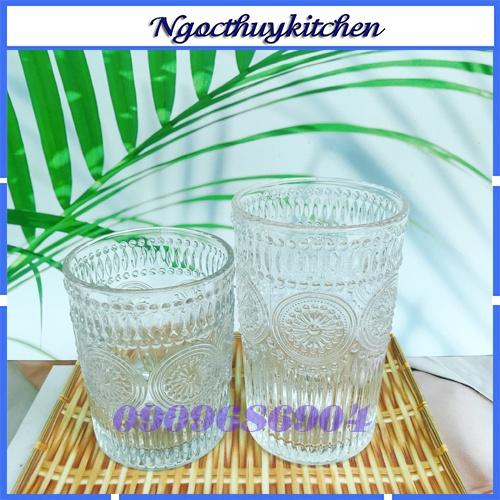 Ly thủy tinh họa tiết nổi cao cấp