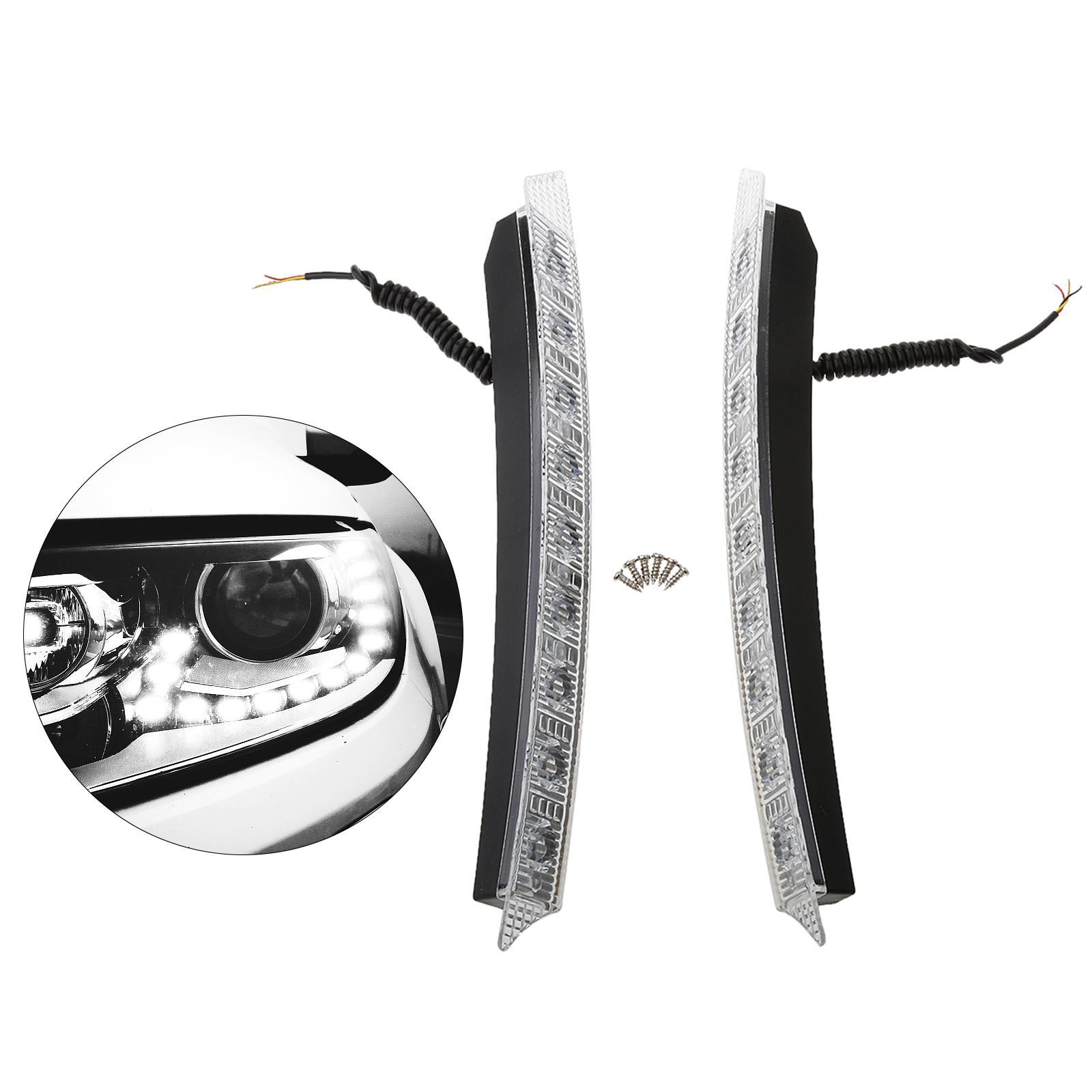 2x White&Amber LED Daytime Running Light for  C6 A6 S6 Q5 Q7  E90 E92