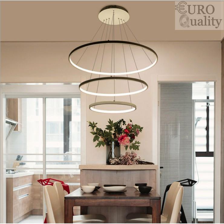 Đèn trần trang trí, đèn thả trần hình vòng cung 3 tầng cao cấp Euro Quality