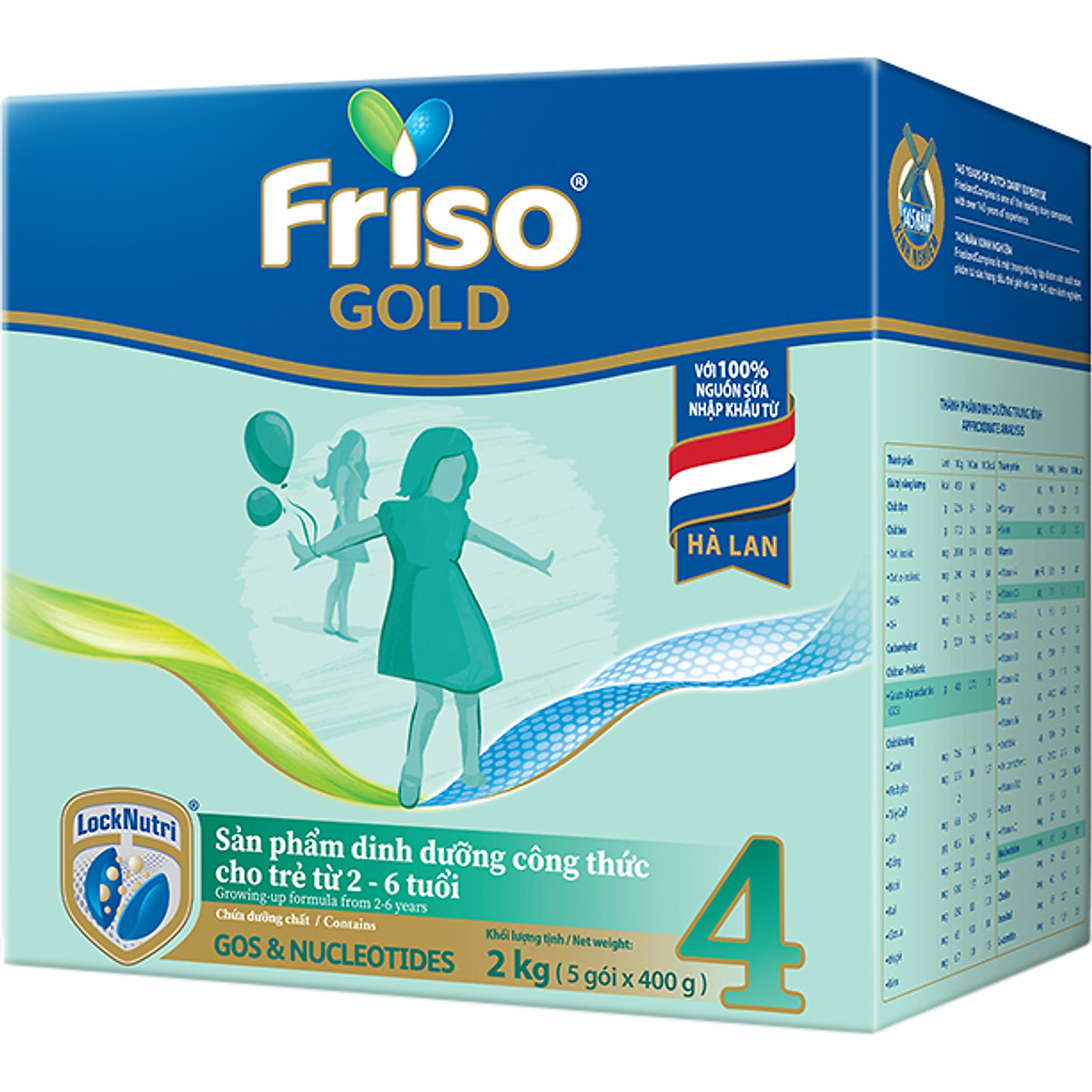 Hộp giấy 2 Kg Friso Gold 4 (2-6 tuổi) - Tặng 1 bình giữ nhiệt Friso nông trại