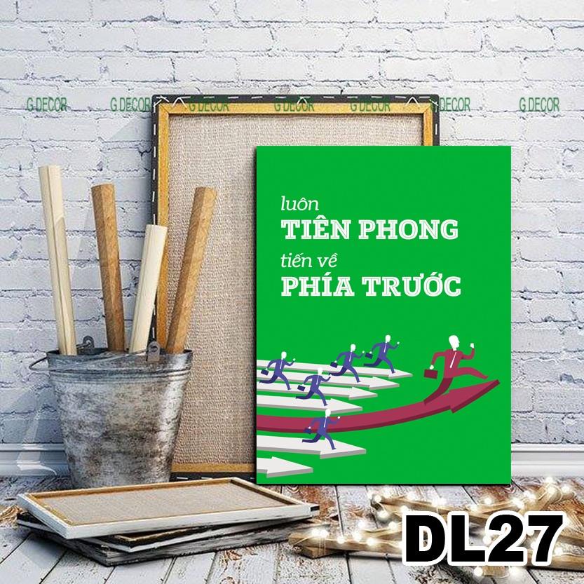 Tranh treo tường canvas 1 bức tạo động lực, tranh slogan trang trí văn phòng, tranh cổ động treo phòng làm việc, chữ 03