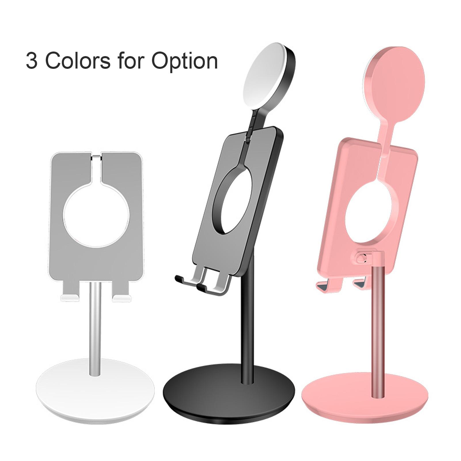 Giá đỡ điện thoại thông minh để bàn với đèn LED Beauty Light 3500K-6000K có thể điều chỉnh độ sáng để phát trực tiếp