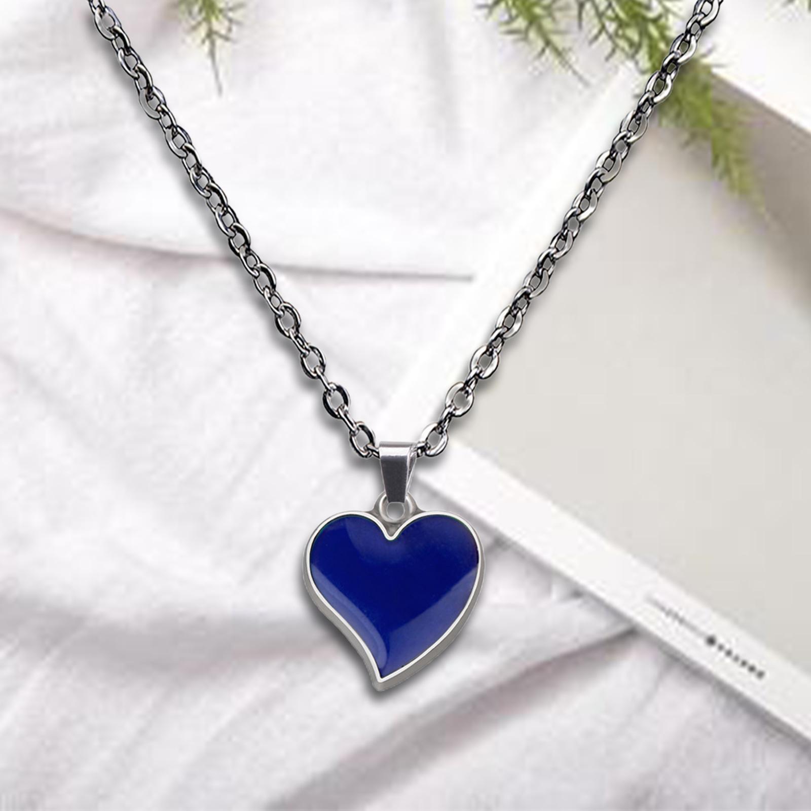 Mood Pendant Necklace Temperature Sensing Color Changing for Valentines Gift
