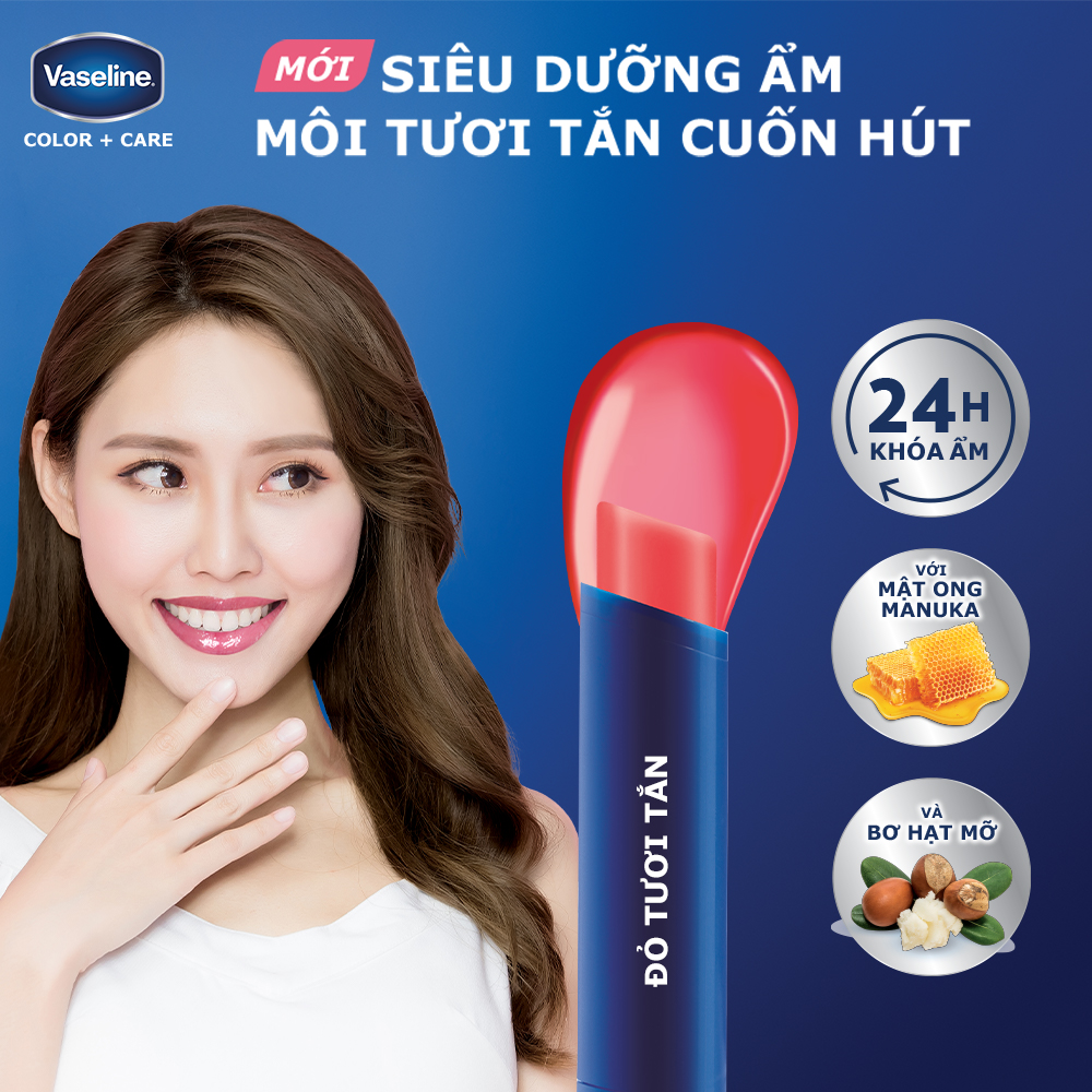 Son dưỡng môi Vaseline Colour+Care Kissing Red 3g