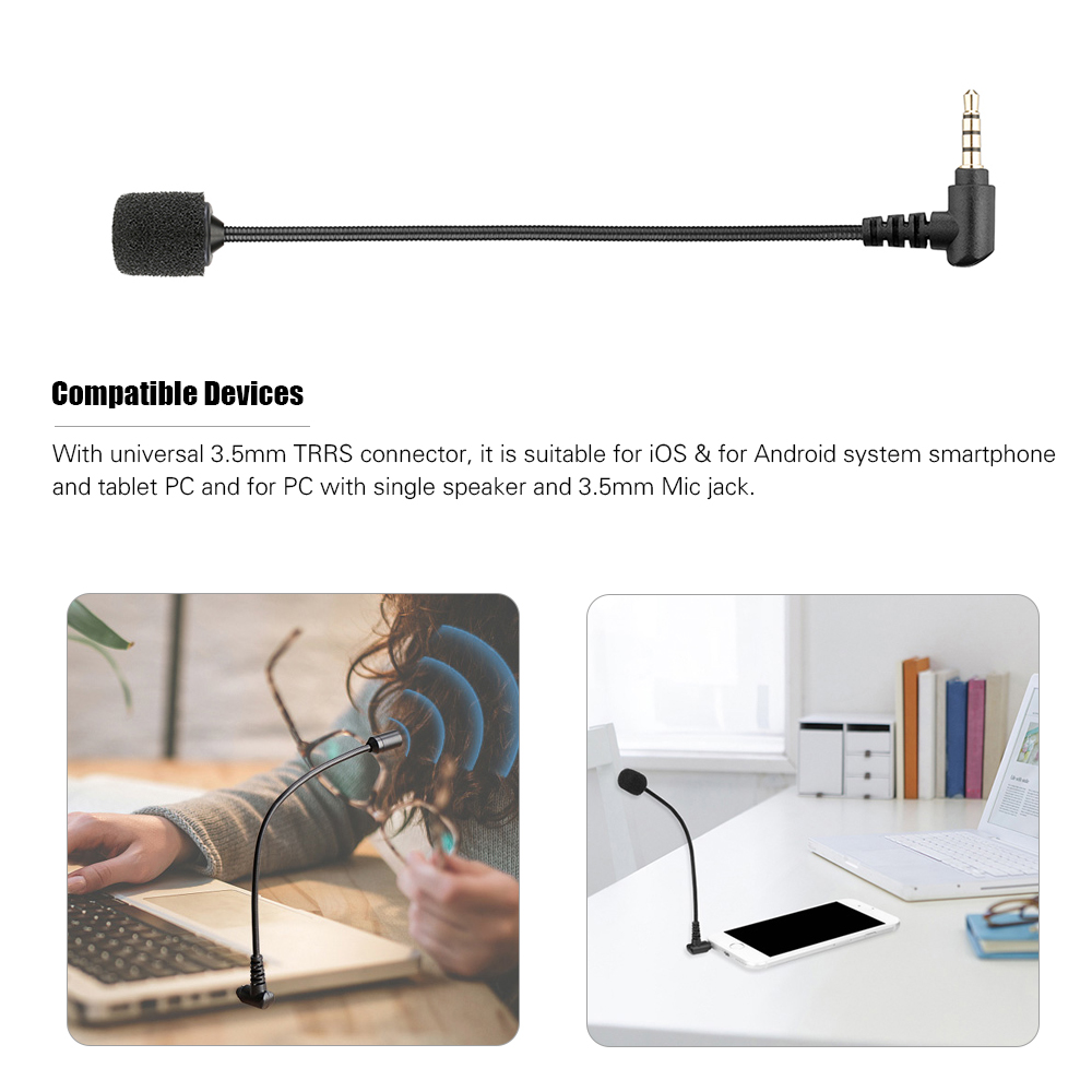 Mic Thu Âm Đa Hướng Mini Kèm Đầu Cắm Boya By-Um4 Cho iOs/Android Máy Tính Laptop Đen
