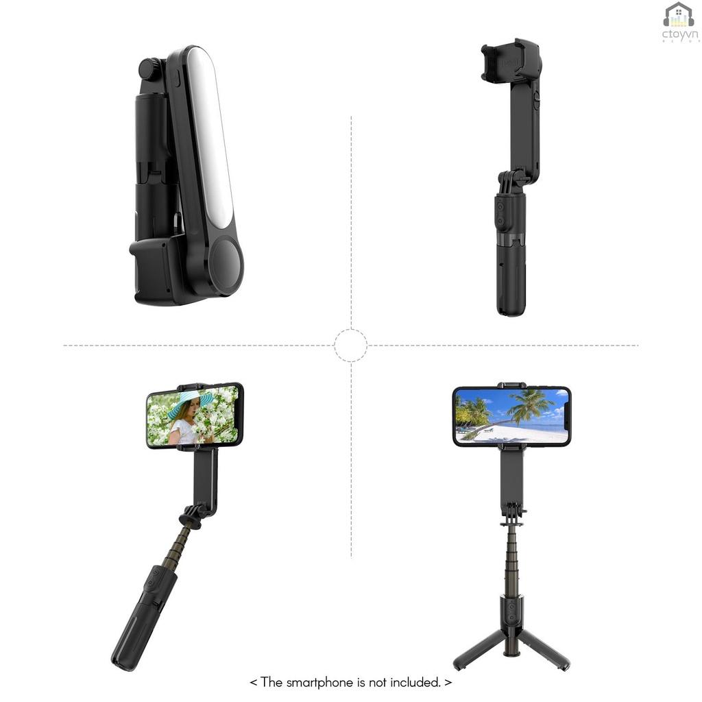 Gậy chụp ảnh selfie cầm tay có thể gập lại 720mm tích hợp đèn LED có điều khiển từ xa