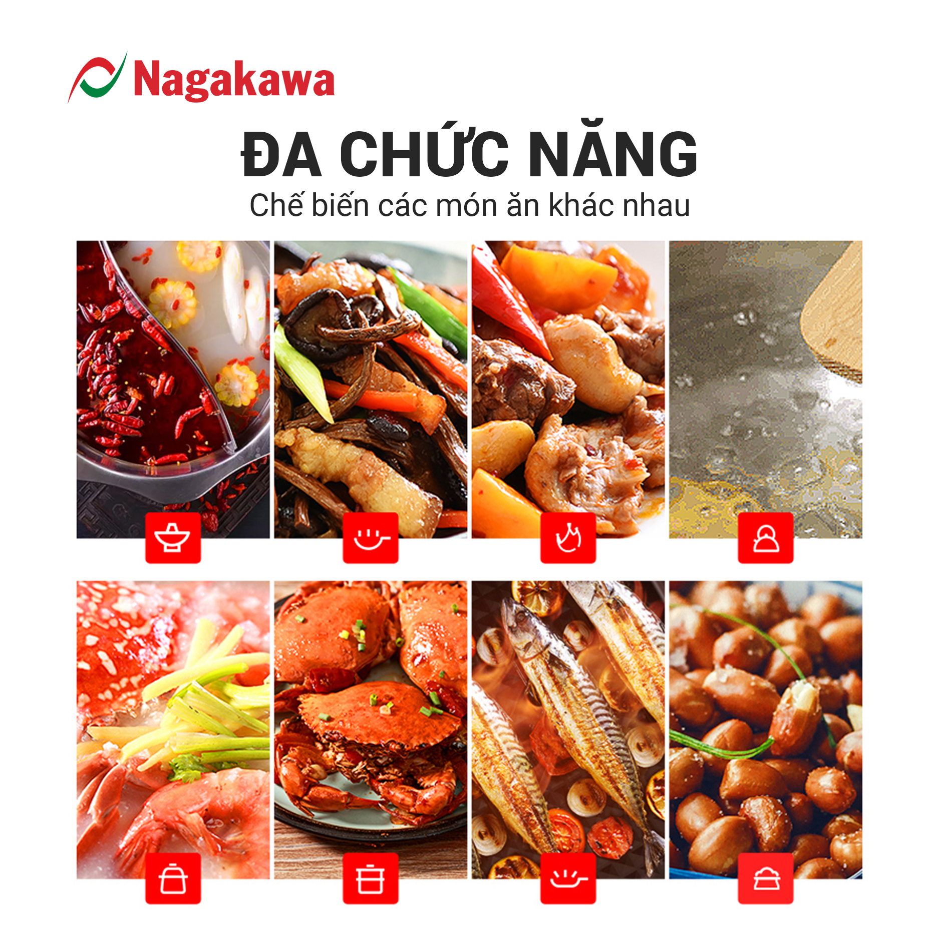 Bếp Từ Đơn Nagakawa NAG0704 - Kèm Nồi Lẩu - Hàng Chính Hãng