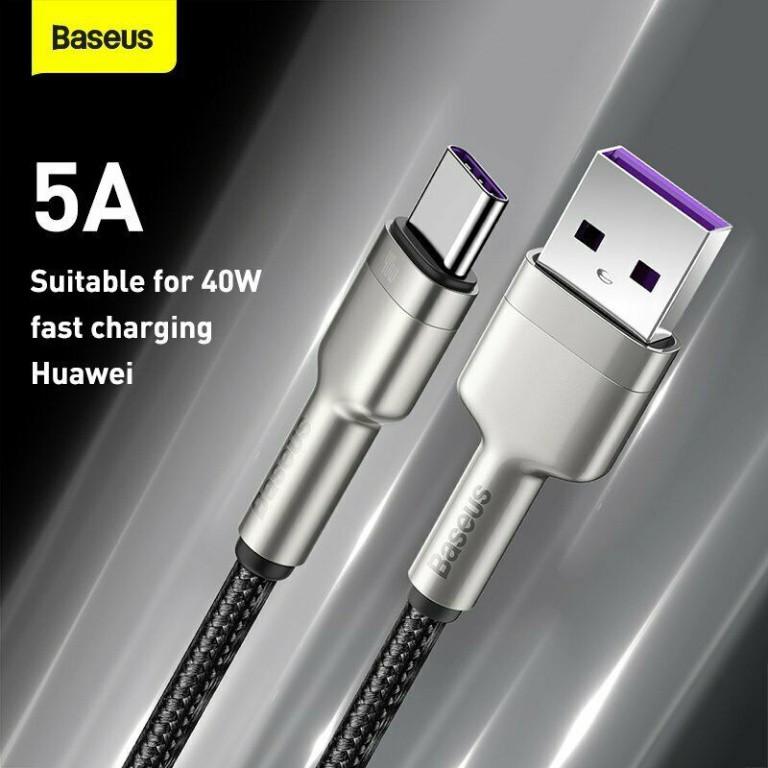 Cáp sạc nhanh, siêu bền Baseus Cafule Metal Series Type C 40W (USB to Type C, Zinc Alloy Material, Super Quick charge)- Hàng chính hãng