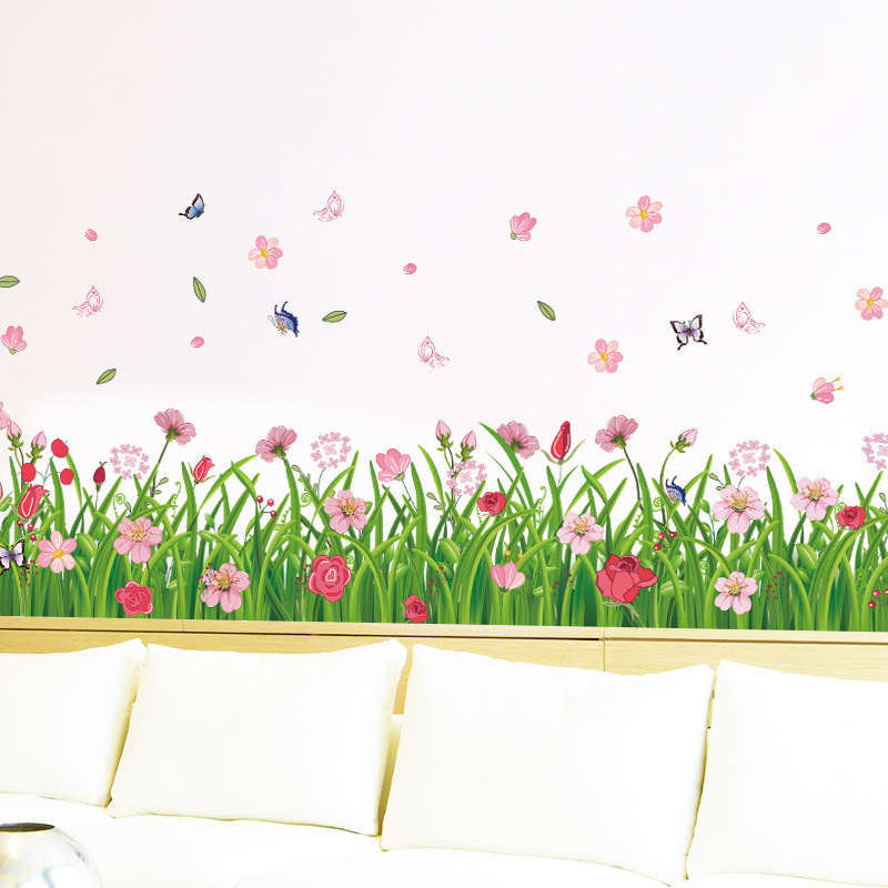 Decal dán chân tường hoa đồng tiền nhiều màu ZOOYOO XL7189