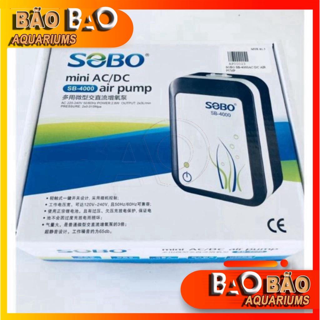 Máy sủi tích điện Sobo SB 3000, SB 4000 | Phụ kiện cá cảnh, thủy sinh