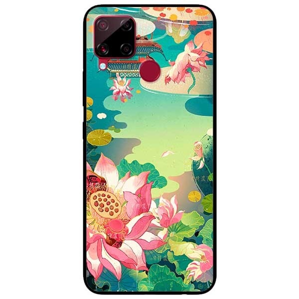 Ốp lưng dành cho Realme C15 mẫu Sen Hồng
