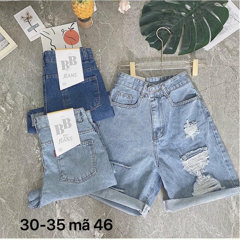 Quần ngố jean nữ    Quần ngố jean nữ rách bigsize từ 55kg - 80kg hàng VNXK Ms46 thời trang bigsize 2KJean