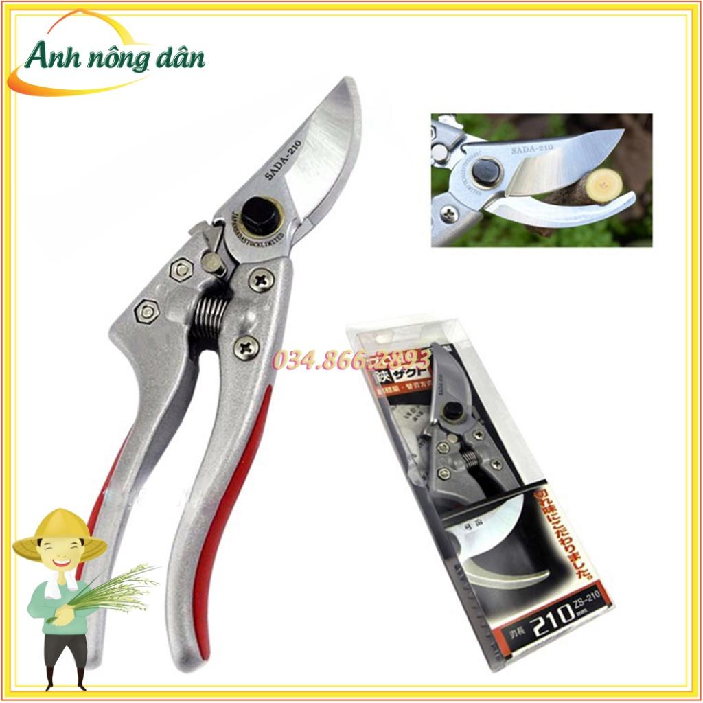 Kìm cắt cành, Kéo cắt cành SADA lưỡi thép sắc bén, thép không rỉ, trợ lực tốt - Anh nông dân chính hiệu