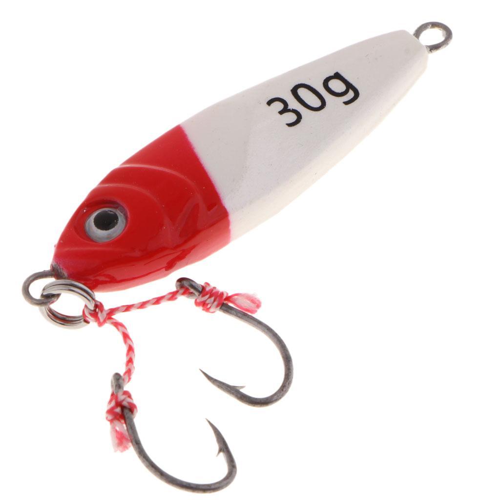 Jigs Jigging Fishing Lure Metal Hard Bait with Assist Hooks Fast Sinking for Deep Sea Fishing