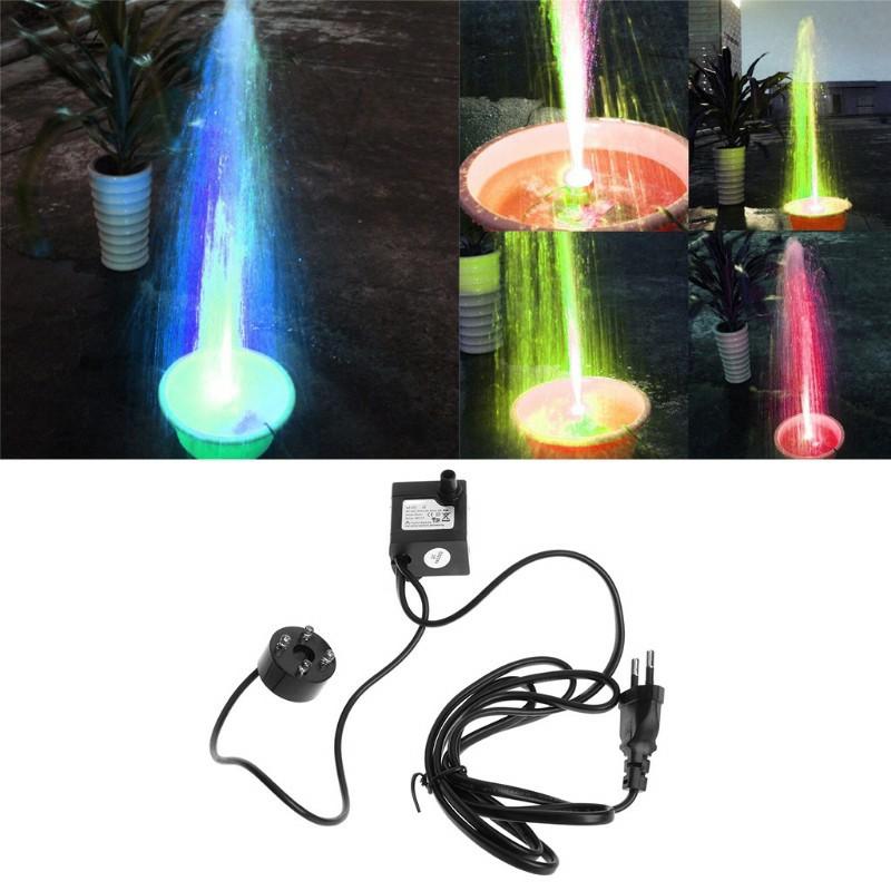 Máy bơm chìm 3w kèm 4 bóng led nhiều màu + 0,5 m dây 8 li .