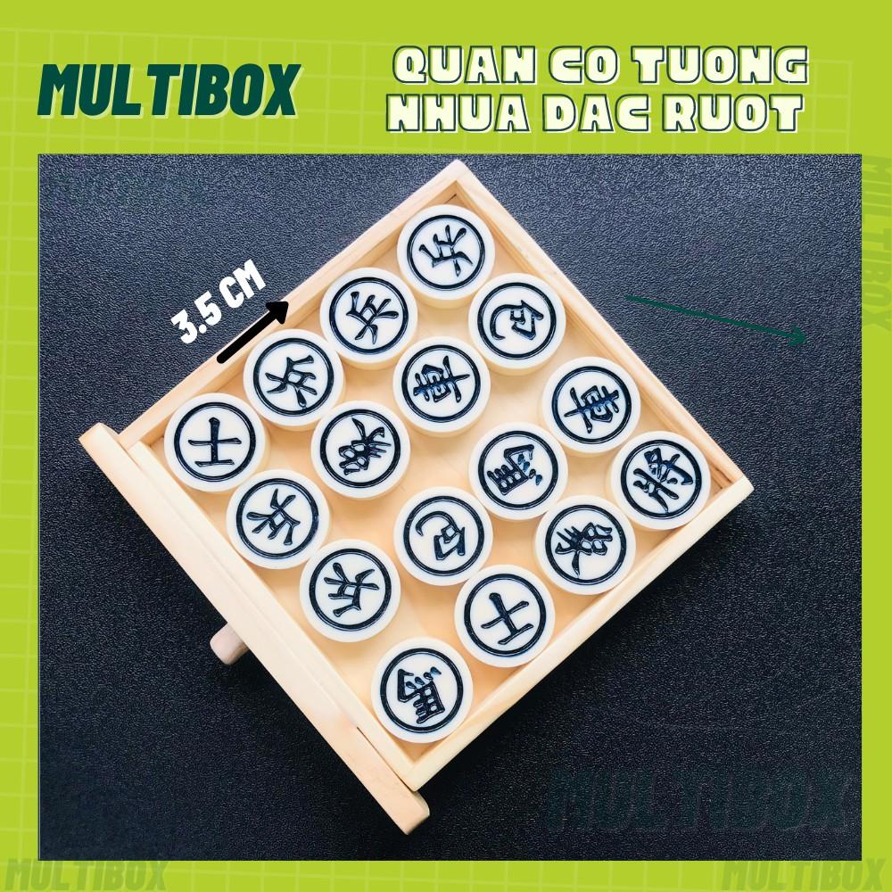 Bộ Quân Cờ Tướng Size Đại 3.5cm Nhựa Giả Đá Đặc Ruột Cao Cấp