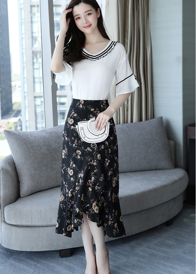 Set bộ kèm chân váy hoa BY4338