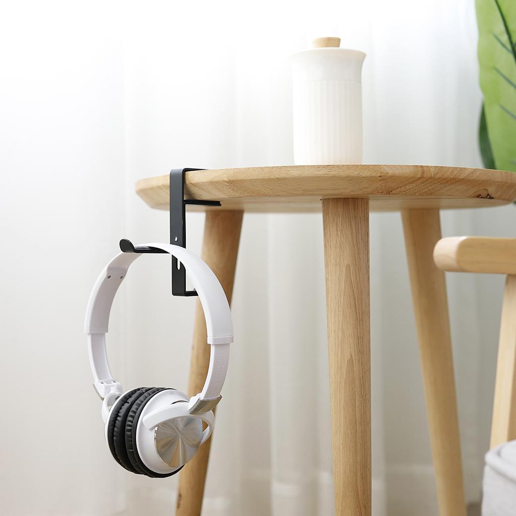 Headphone stand hanger hook headset clever under desk with curved end