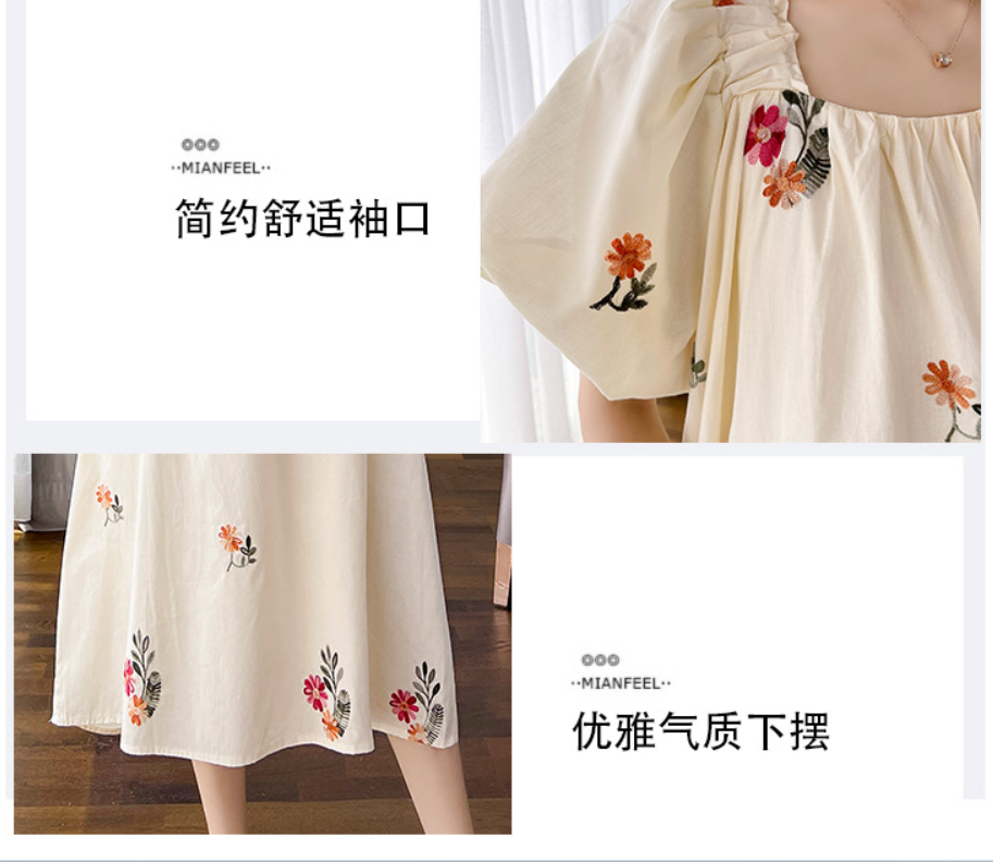 ĐẦM BẦU VÁY BẦU CÔNG SỞ CỔ VUÔNG DÁNG SUÔNG