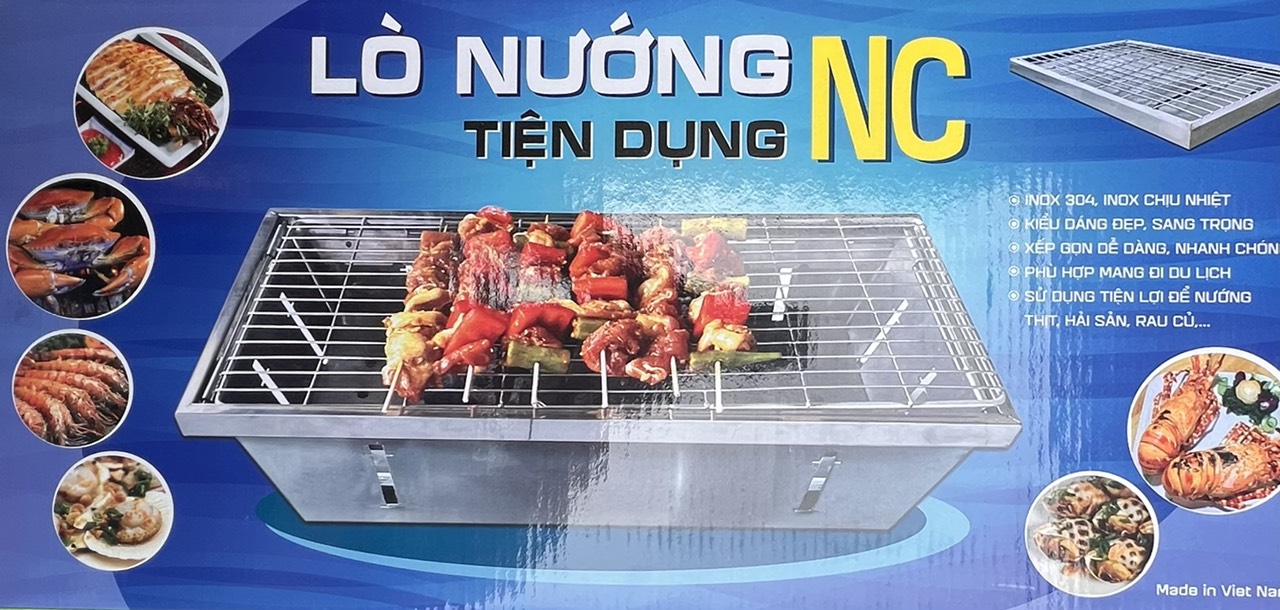 Bếp Nướng Xếp, Tiện Dụng, Inox 304 Siêu Bền, Inox Chịu Nhiệt, Thiết Kế Nhỏ Gọn, Phù Hợp Đi Dã Ngoại