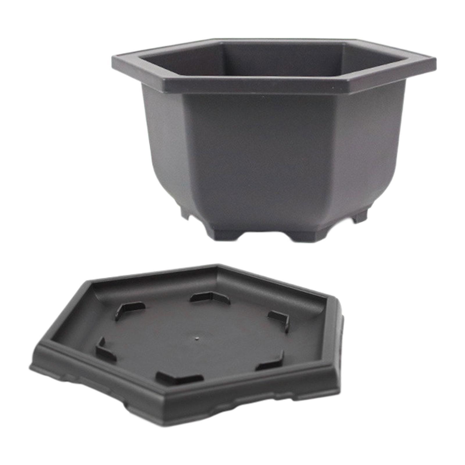 Training Pots with Tray Flowerpots Potted Sturdy Plants Growing Pot Bonsai Training Pots Multifunction Large for Office Table Indoor Balcony