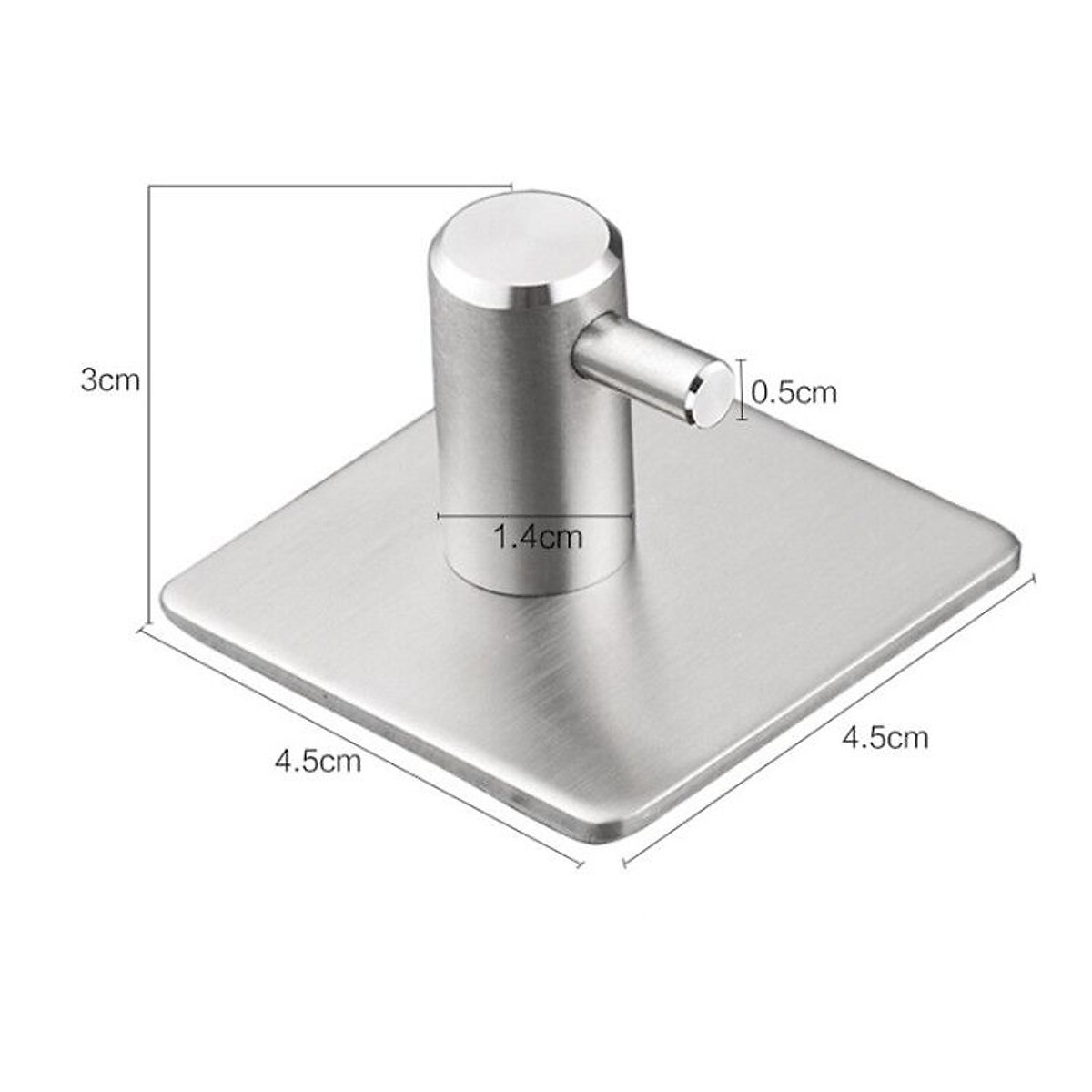 Combo 2 Móc treo đồ dán tường inox 304 siêu dính - tặng kèm miếng rửa chén silicon