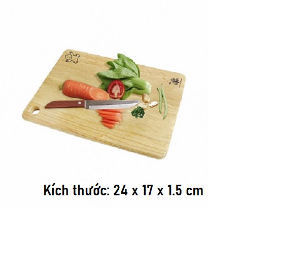 Thớt Chữ Nhật Cho Bé Gỗ Cao Cấp Bền Đẹp An Toàn - Kích Thước 24x17x1.5 cm - Gỗ Đức Thành