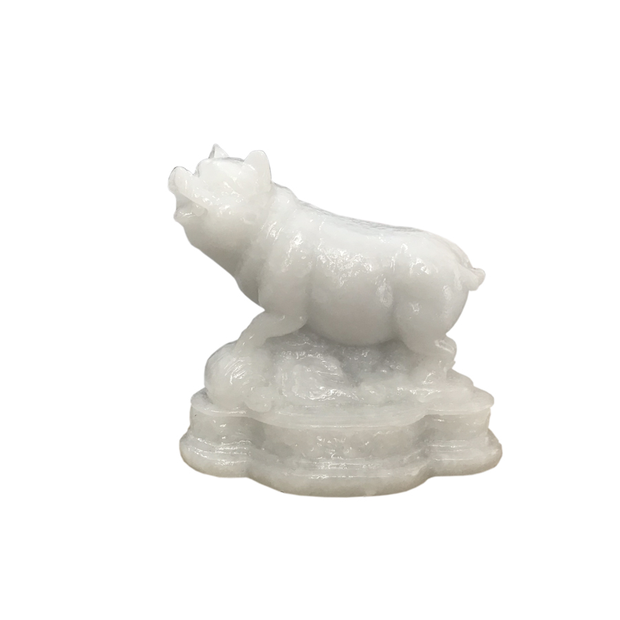Tượng đá Cóc Thiềm Thừ 3 chân phong thủy chiêu giữ tài lộc - Màu đen tuyền - Dài 11cm - Phong thủy trang trí