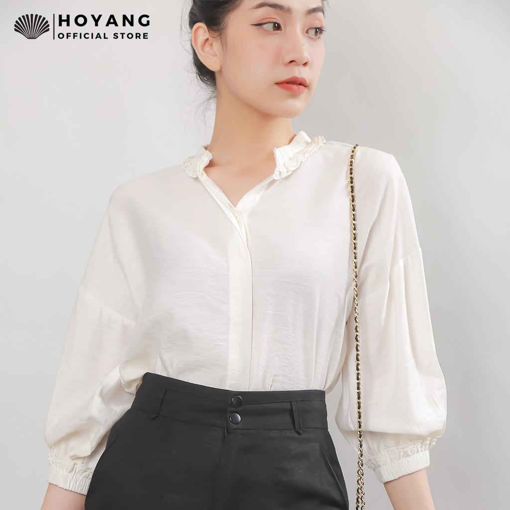 Áo Sơ Mi Trắng Tay Lỡ Điệu Đà HOYANG AHY72