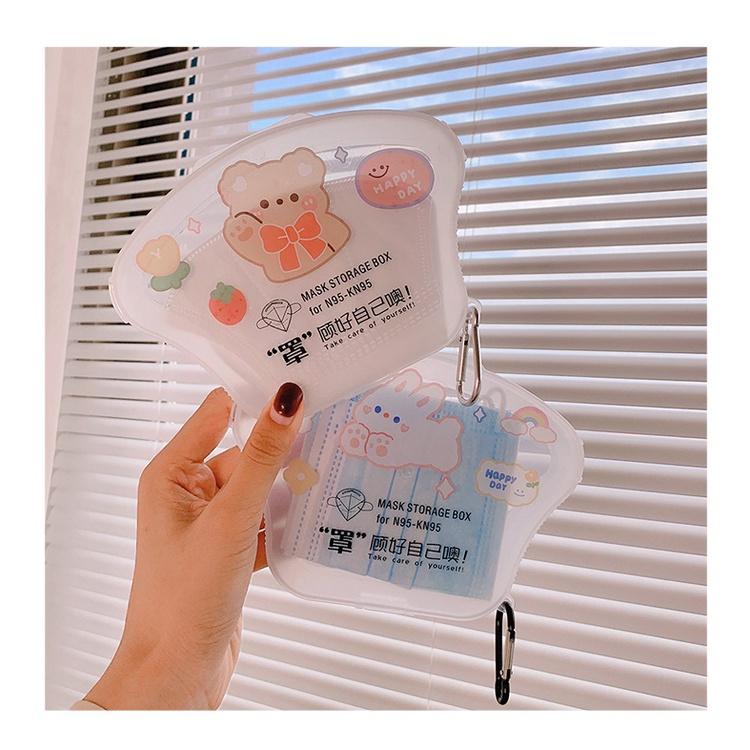 Hộp đựng khẩu trang cute kèm sticker - UniLabel