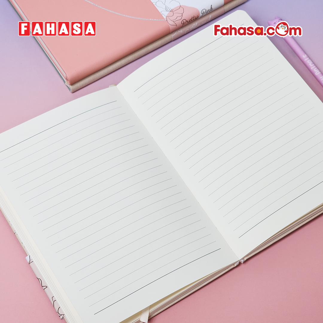 Sổ Da Bìa Cứng Camellia A6 - Kẻ Ngang - 120 Trang 100gsm - The Sun - Pretty Pink