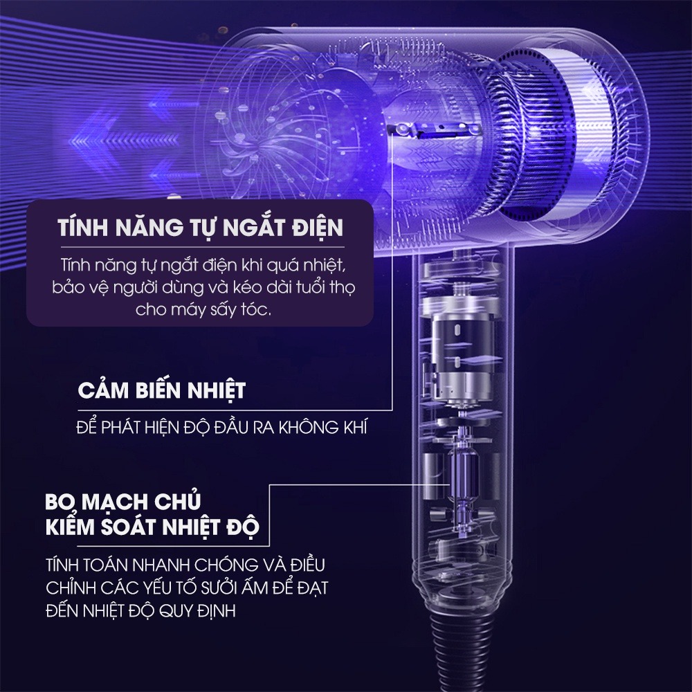 Máy sấy tóc đa năng tạo kiểu 2 chiều mini 1000W