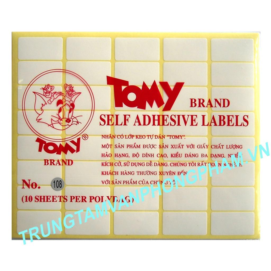 Nhãn có lớp keo tự dán Tomy A5 99 100 101 102 103 104 105 106 107 108 109 110 111 112 Giấy decal in mã vạch XẤP 1O TỜ