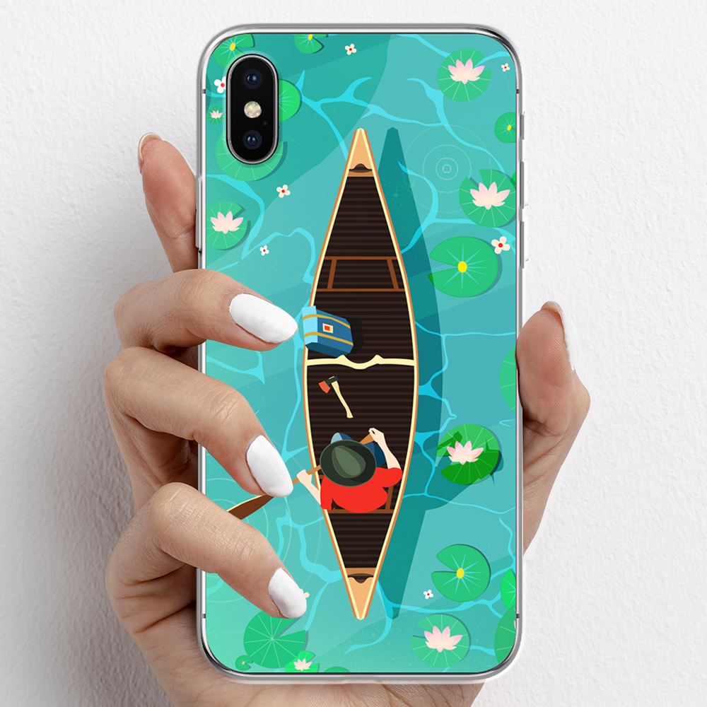 Ốp lưng cho iPhone XS, iPhone XS Max nhựa TPU mẫu Chèo thuyền