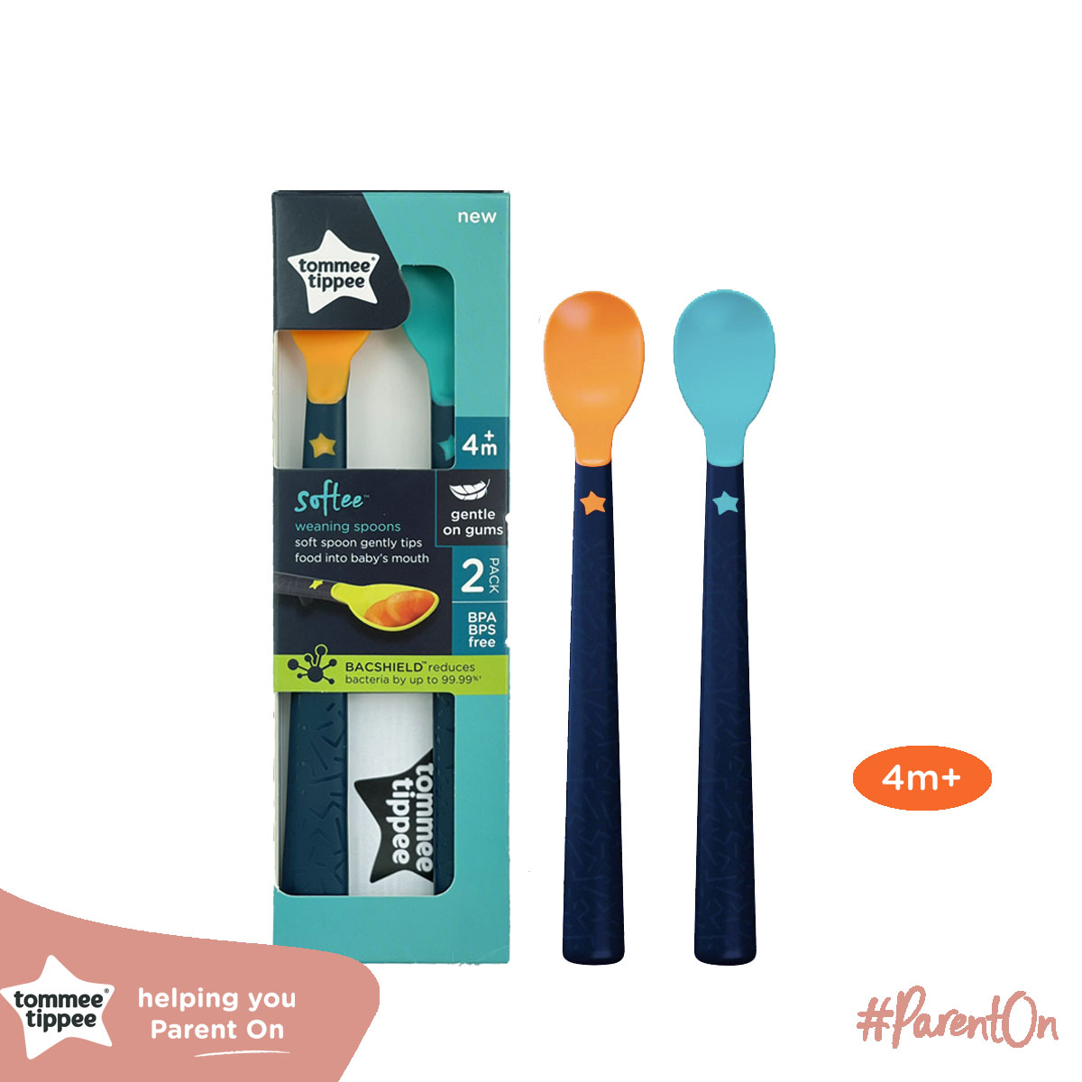 Thìa Ăn Dặm Tommee Tippee Softee, Cho Bé Từ 4 Tháng - Set 5 Thìa, Tách Lẻ (Giao Màu Ngẫu Nhiên)