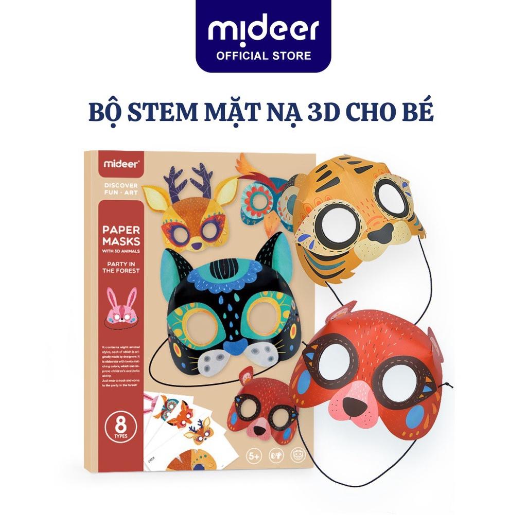 Đồ Chơi Stem Mặt Nạ Giấy Hình Động Vật Mideer 3D Animal Paper Masks Mideer, Đồ Chơi Thủ Công Giáo Dục Cho bé 3 4 5 6 7 8