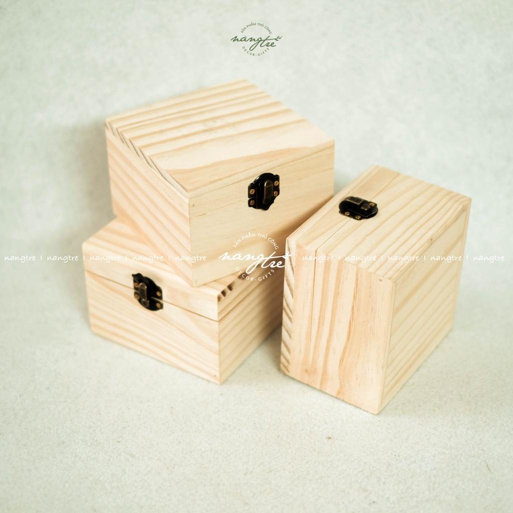 Hộp gỗ tự nhiên - hộp gỗ vuông đựng đồ