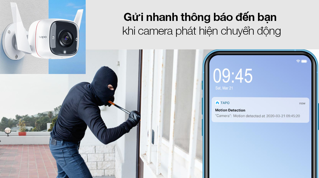 Camera Wi-Fi An Ninh Ngoài Trời Tp-link Tapo C310 Độ Phân Giải 3MP | Hàng Chính Hãng | Màu Trắng