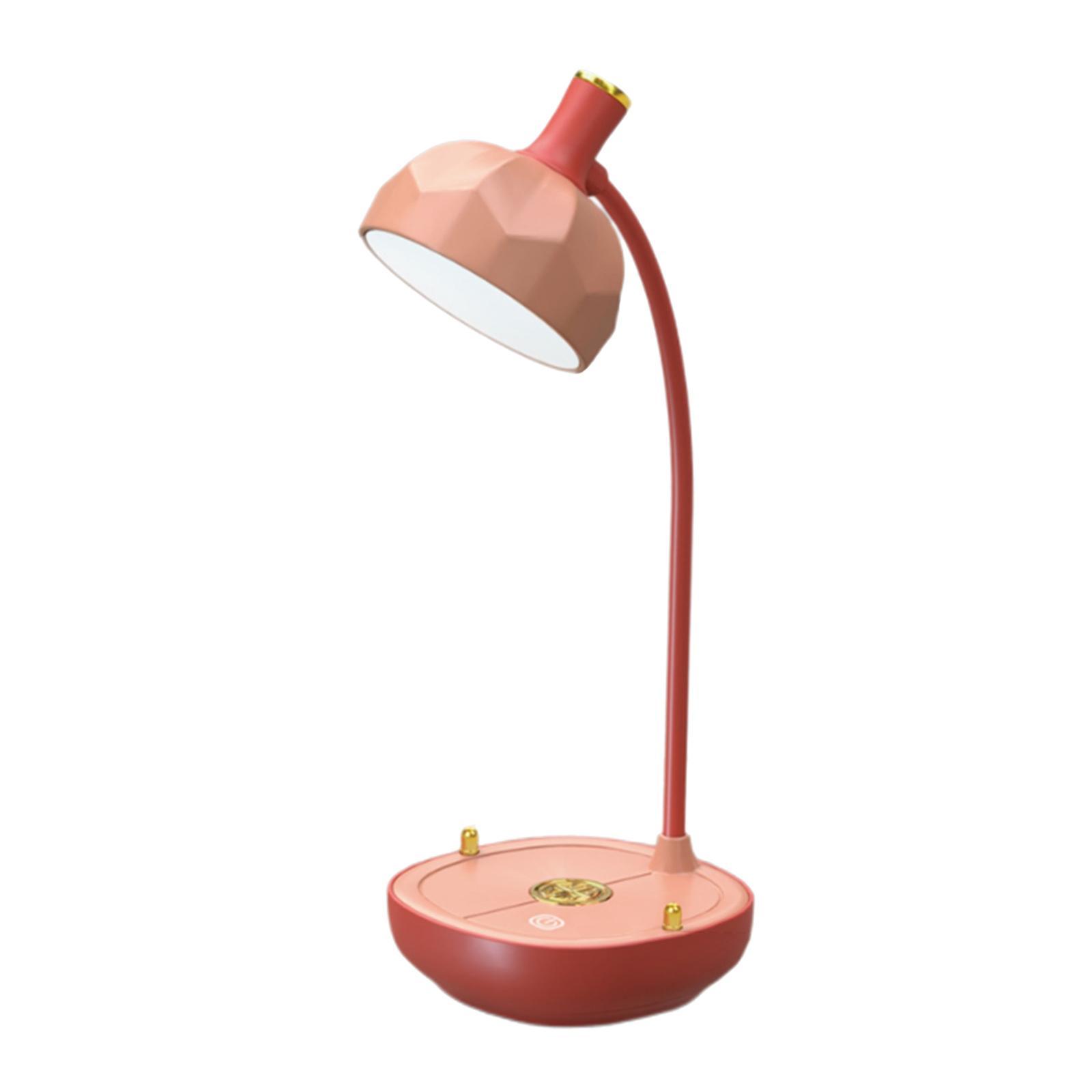 Dimmable LED Light Bedside Reading Lamp Touch Sensor USB Charging Pink