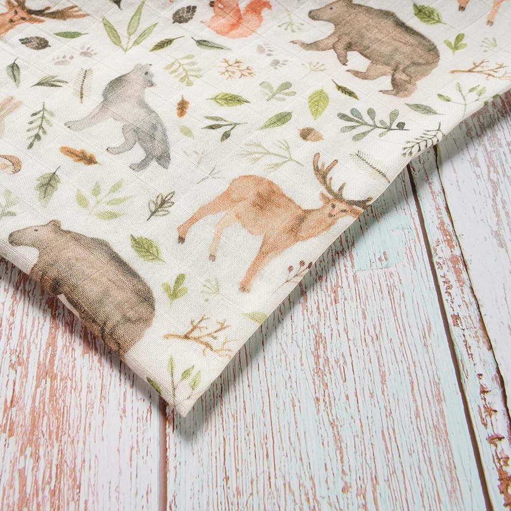 Happyflute Sơ Sinh Muslin Đầm Tre Cotton Chăn Thú Bông Cao Cấp Mềm Mại Cho Bé Bọc Với Kỹ Thuật Số In