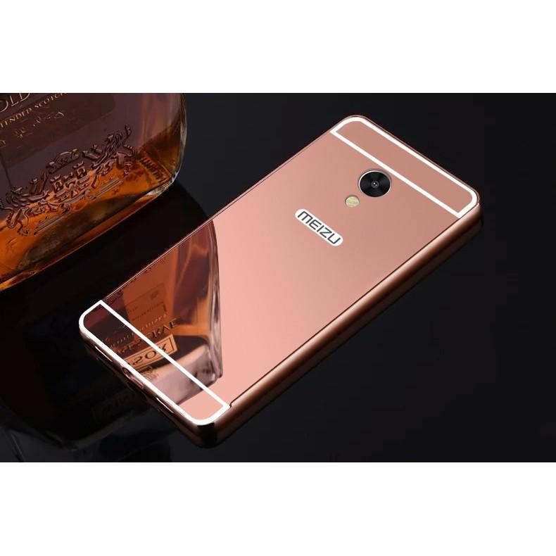 Ốp lưng Meizu M5, M5 Note tráng gương viền kim loại