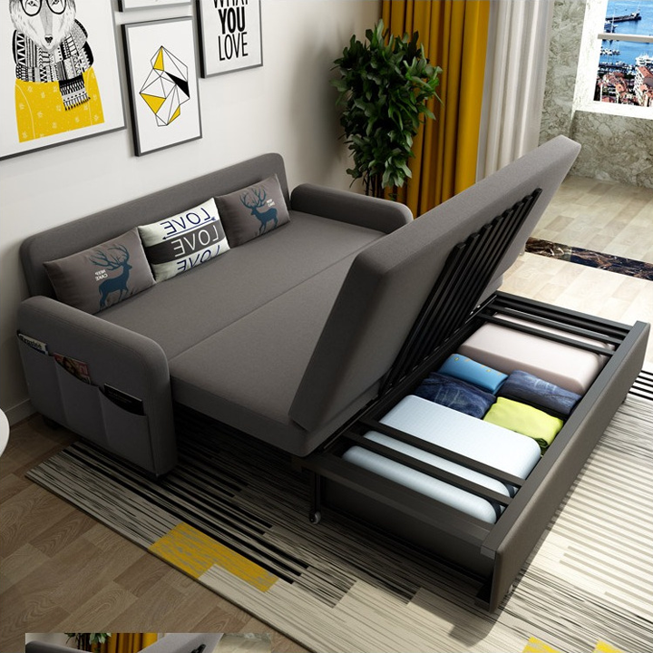 Giường Sofa Đa Năng , Giường Sofa Beat Gấp Gọn Thành Ghế, Giường Sofa Hoàn Toàn Bằng Khung Thép Chịu Lực Có Ngăn Chứa Đồ Cao Cấp