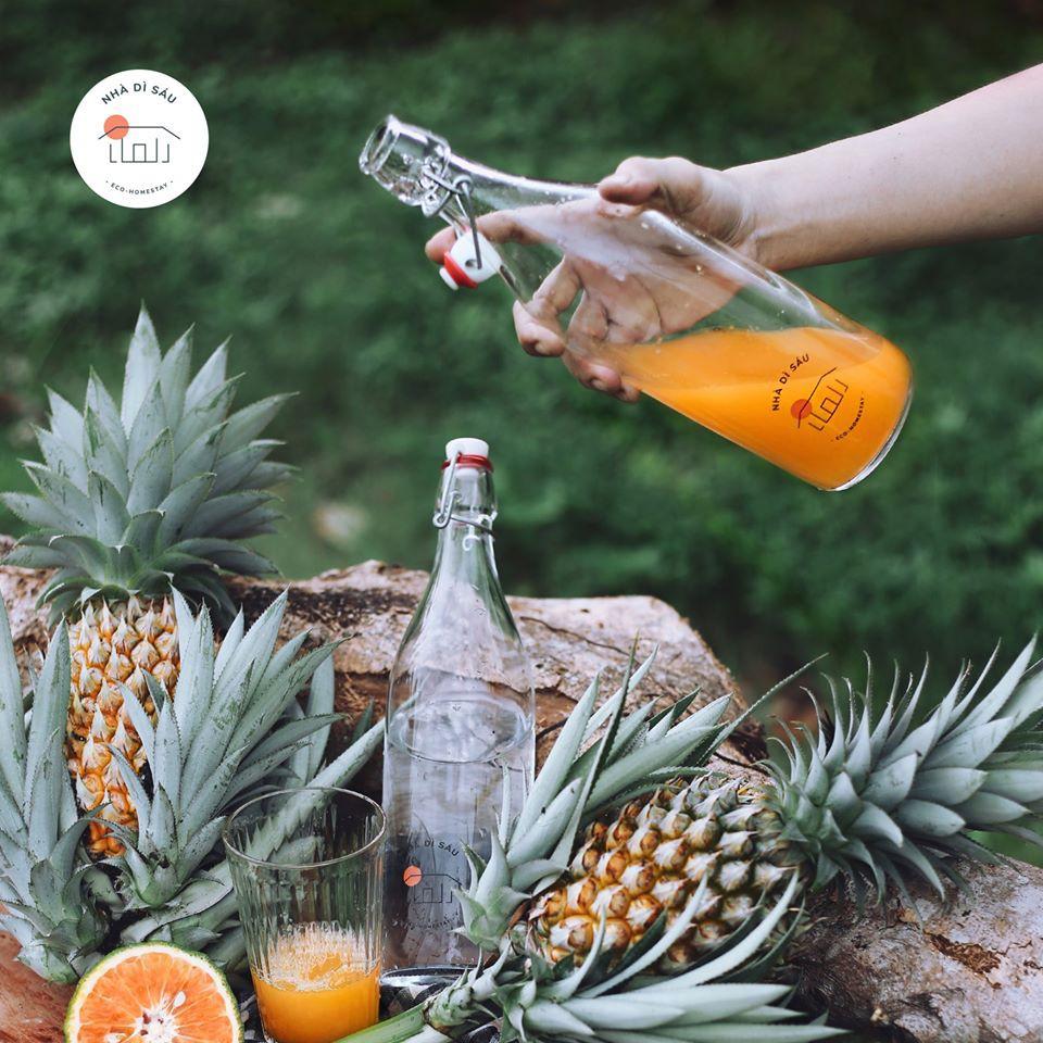 Chai thủy tinh nắp cài Giara 1L -Hàng nhập khẩu