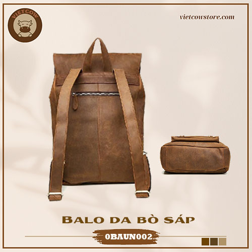 Balo Laptop Da Bò Sáp, Balo Laptop Thời Trang_VietCow_0BAUN002