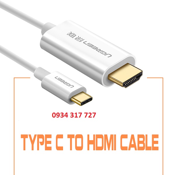 Cáp chuyển đổi USB Type-C to HDMI hỗ trợ 4K, 3D dài 1,5m Ugreen 30841 - hàng chính hãng