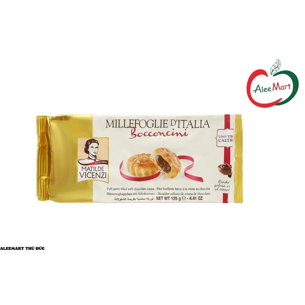 Bánh puff pastry nhân kem sô cô la Millefoglie D'italia Bocconcini 125g