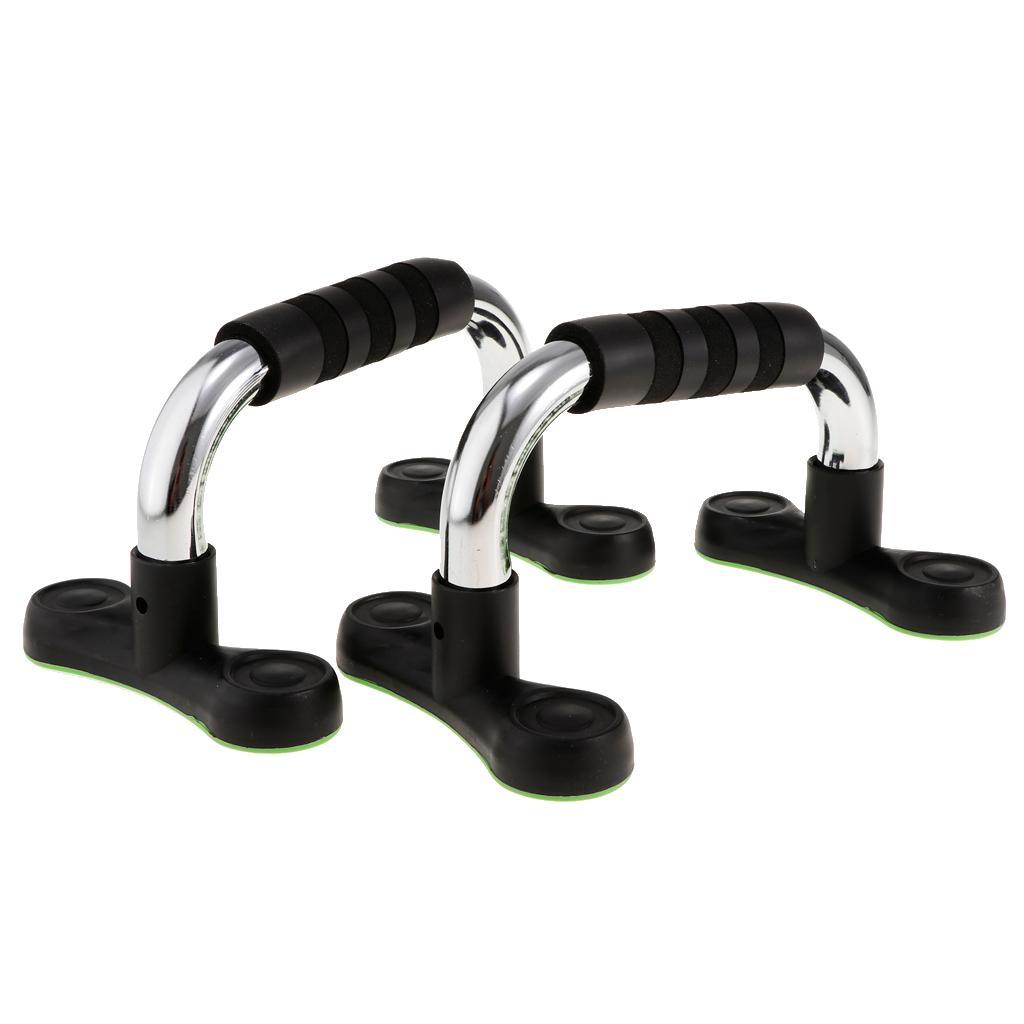 1 Pair Steel Push up Bars Chest Muscle Pushup Stands with Foam Grips Slivery